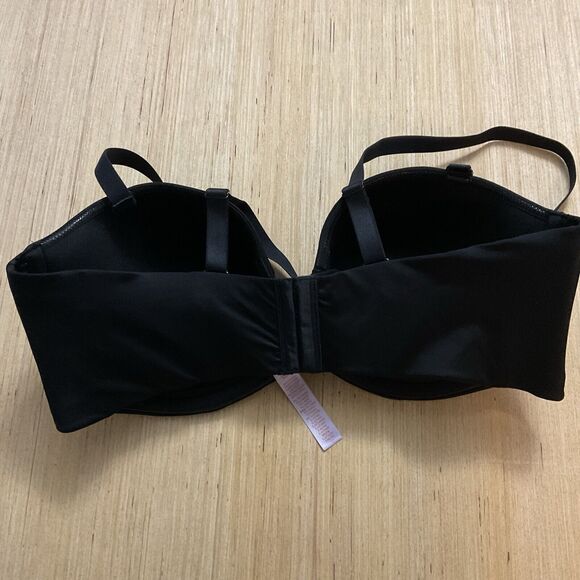 Savage x Fenty New Microfiber Push Up Bra Caviar 40DD Black Adjustable Straps - Picture 2 of 4